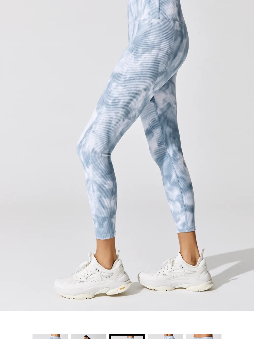 Carbon38 Tie-Dye High-Waist Leggings - Blue & Gray